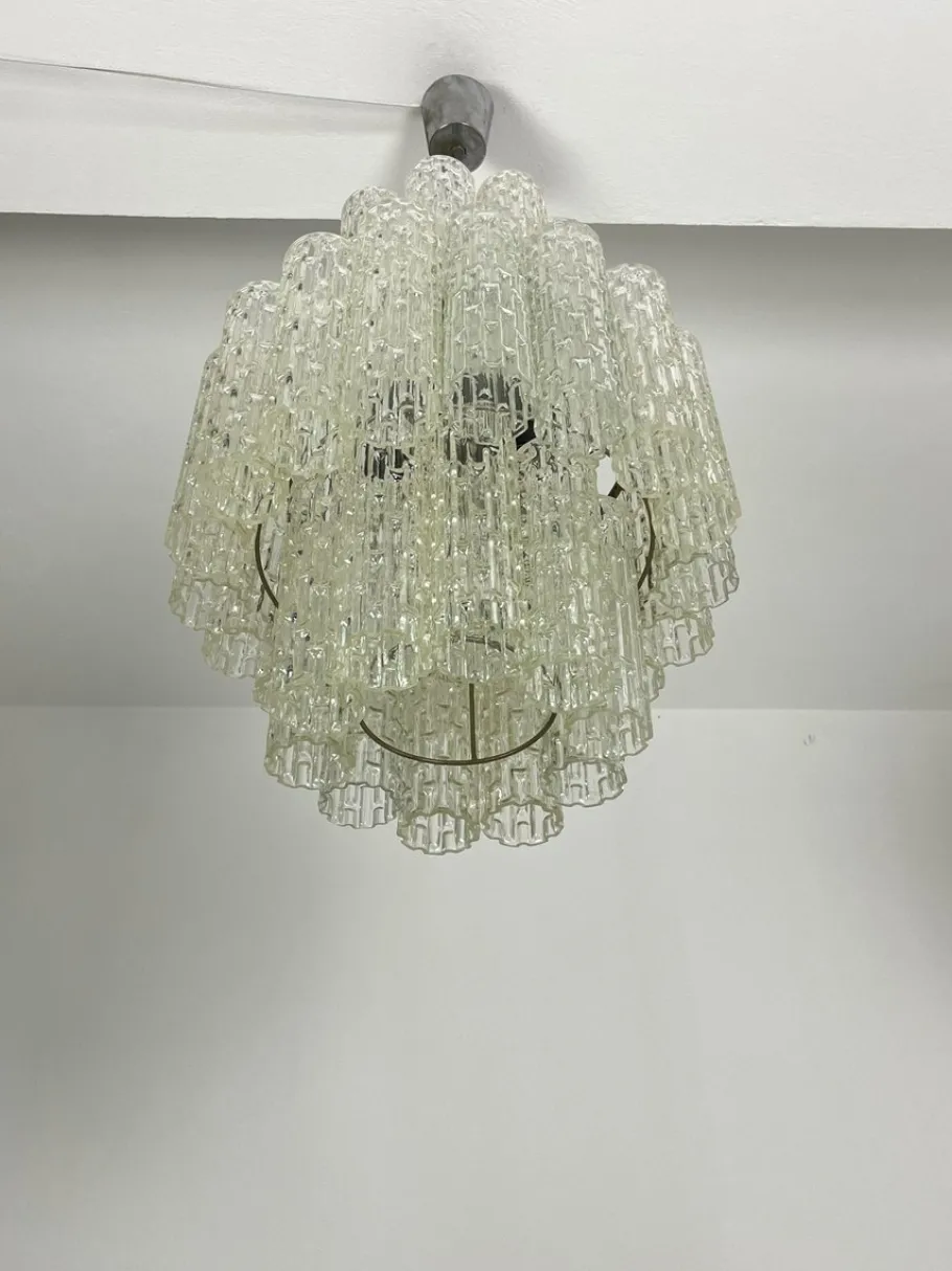 Sale Pamono Tronchi Murano Glass Chandelier, 1960s