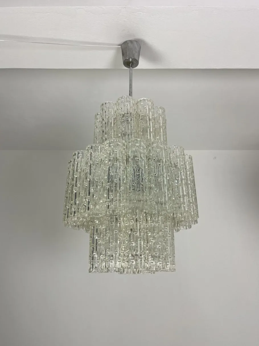 Sale Pamono Tronchi Murano Glass Chandelier, 1960s