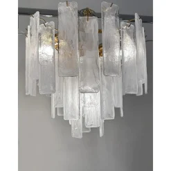 Sale Pamono Veneered-White Listelli Alabastro Chandelier by Simoeng
