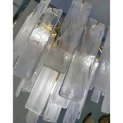 Sale Pamono Veneered-White Listelli Alabastro Chandelier by Simoeng