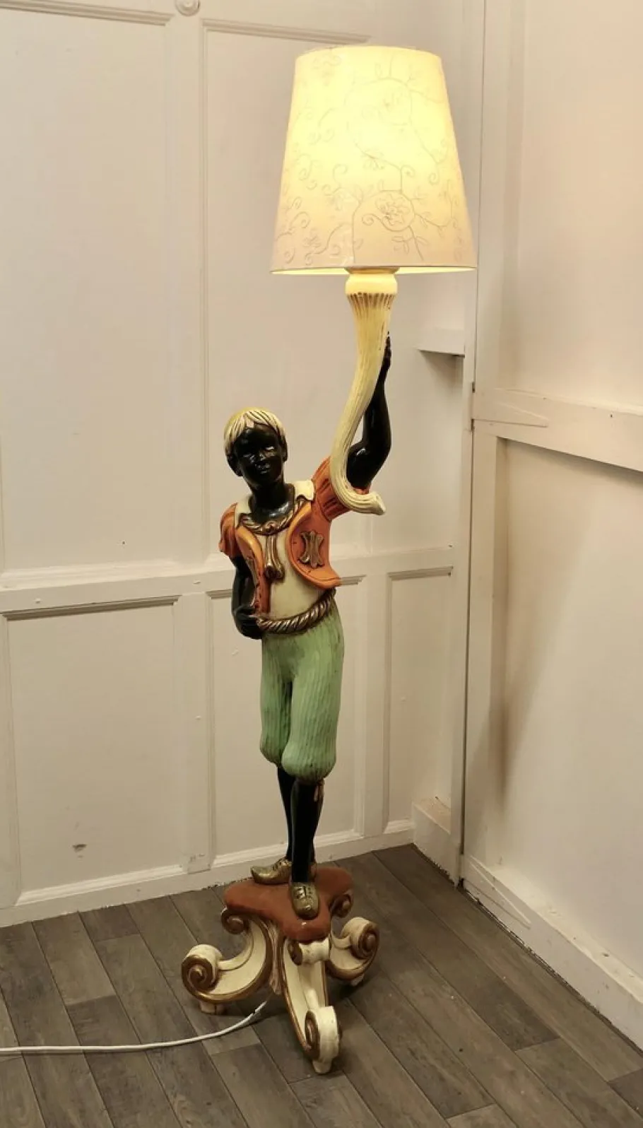 Online Pamono Venetian Figural Floor Lamp Candelabra, 1900s