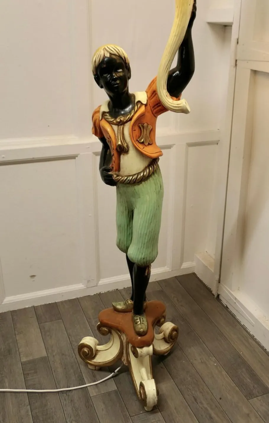 Online Pamono Venetian Figural Floor Lamp Candelabra, 1900s
