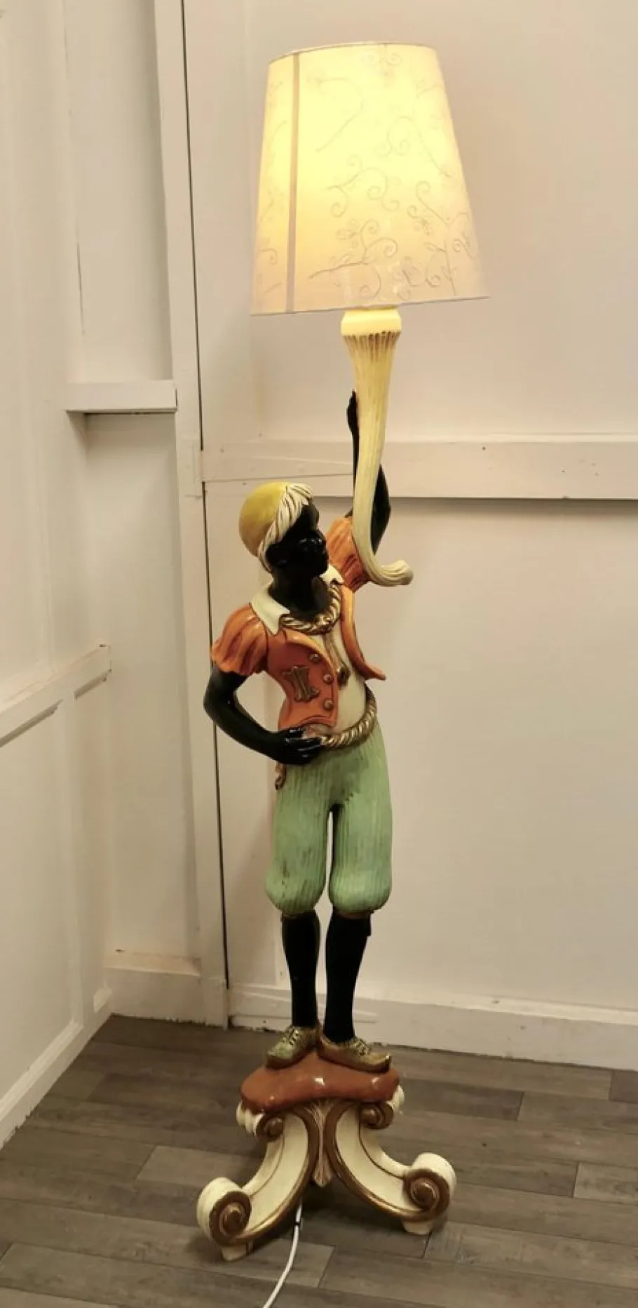 Online Pamono Venetian Figural Floor Lamp Candelabra, 1900s