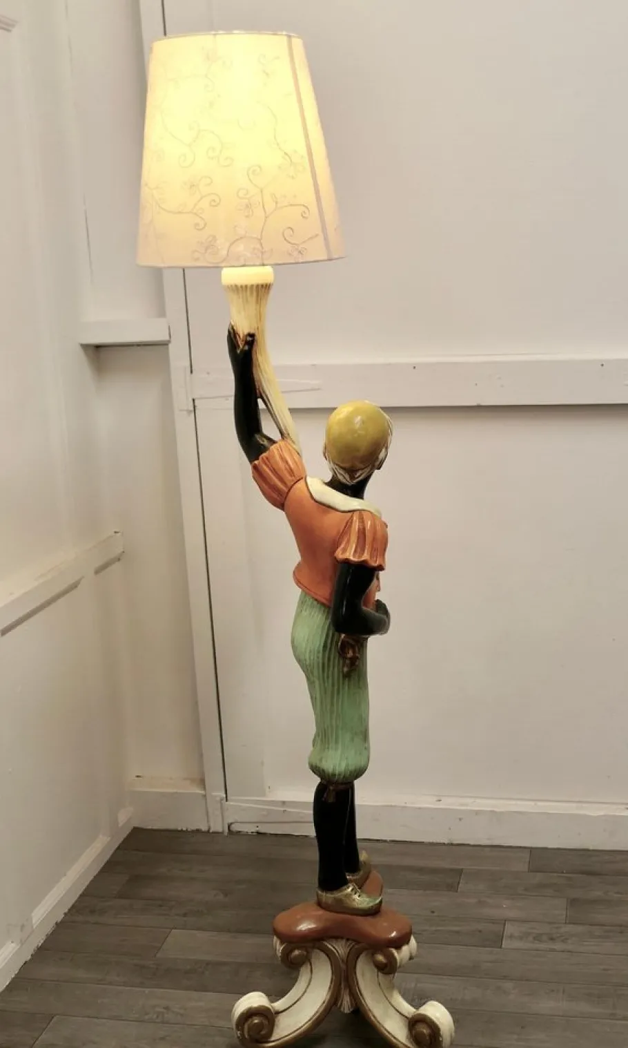 Online Pamono Venetian Figural Floor Lamp Candelabra, 1900s