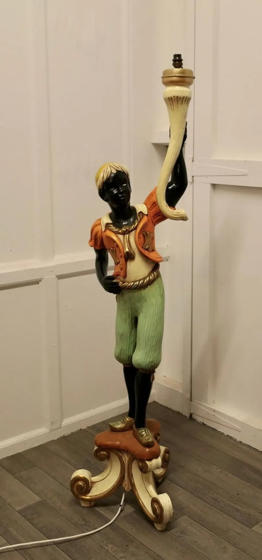 Online Pamono Venetian Figural Floor Lamp Candelabra, 1900s