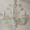 Best Pamono Venetian Murano Glass 6-Light Chandelier with Flower Decor, 1970