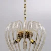 Sale Pamono Venini Chandelier in Murano Glass and Brass by Paolo Venini for Venini, Italy, 1950s