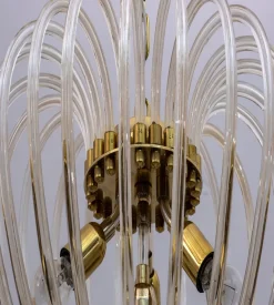 Sale Pamono Venini Chandelier in Murano Glass and Brass by Paolo Venini for Venini, Italy, 1950s