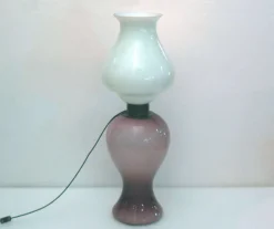 Sale Pamono Venini Large Floor Lamp 'Petrolione' in Incamiciato Opaline Glass, 1960s