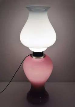 Sale Pamono Venini Large Floor Lamp 'Petrolione' in Incamiciato Opaline Glass, 1960s