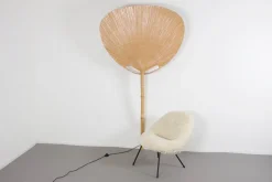 Clearance Pamono Very Large Uchiwa Floor Lamp by Ingo Maurer for M Design, 1977