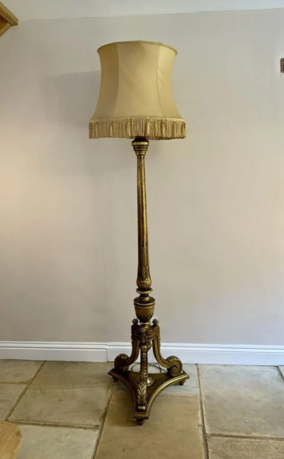 Best Pamono Victorian French Carved Gilded Standard Lamp, 1860s
