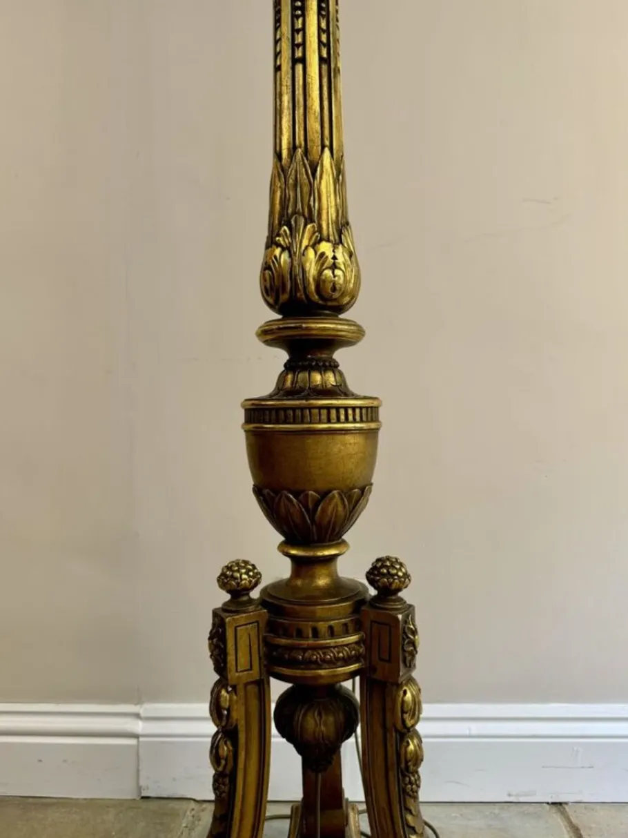 Best Pamono Victorian French Carved Gilded Standard Lamp, 1860s