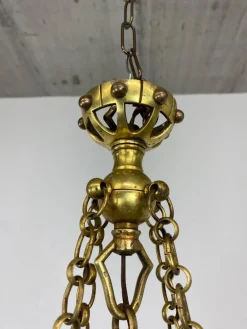 Best Pamono Vienna Secession Brass Hanging Lamp attributed Kolo Moser, 1890s