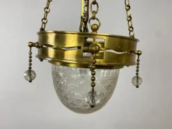 Best Pamono Vienna Secession Brass Hanging Lamp attributed Kolo Moser, 1890s