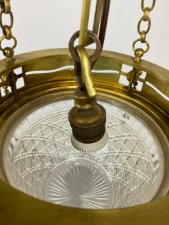 Best Pamono Vienna Secession Brass Hanging Lamp attributed Kolo Moser, 1890s