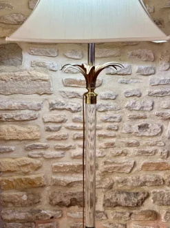 Online Pamono Vintage Acrylic Glass and Brass Floor Lamp from Maison Roméo, 1970s