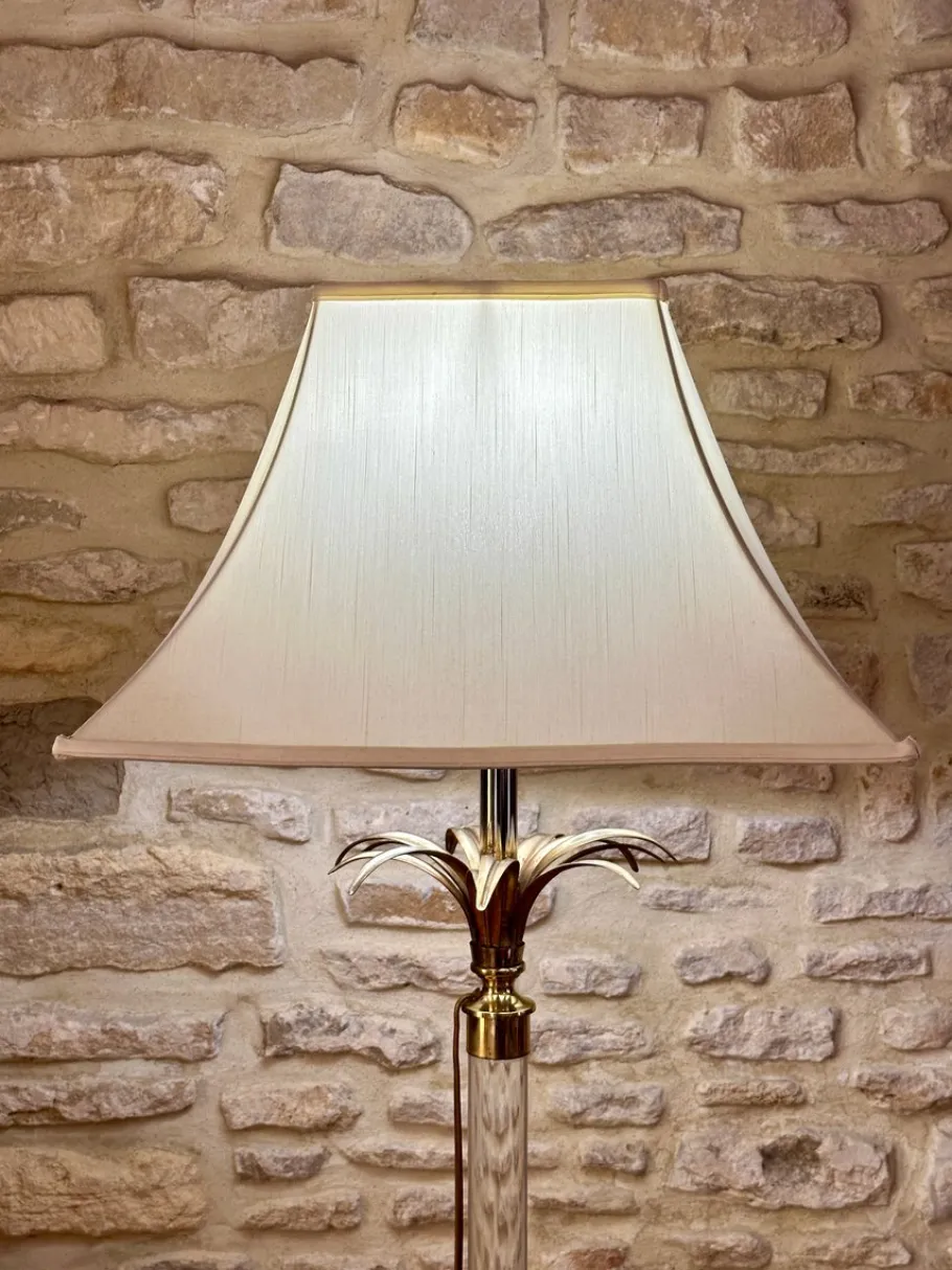 Online Pamono Vintage Acrylic Glass and Brass Floor Lamp from Maison Roméo, 1970s
