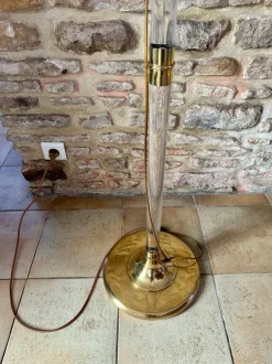 Online Pamono Vintage Acrylic Glass and Brass Floor Lamp from Maison Roméo, 1970s