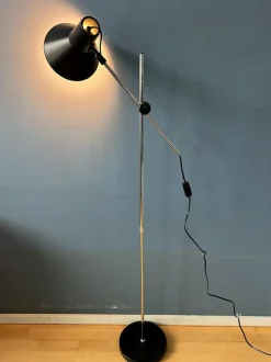 Discount Pamono Vintage Adjustable Black Floor Lamp in style of Hoogervorst