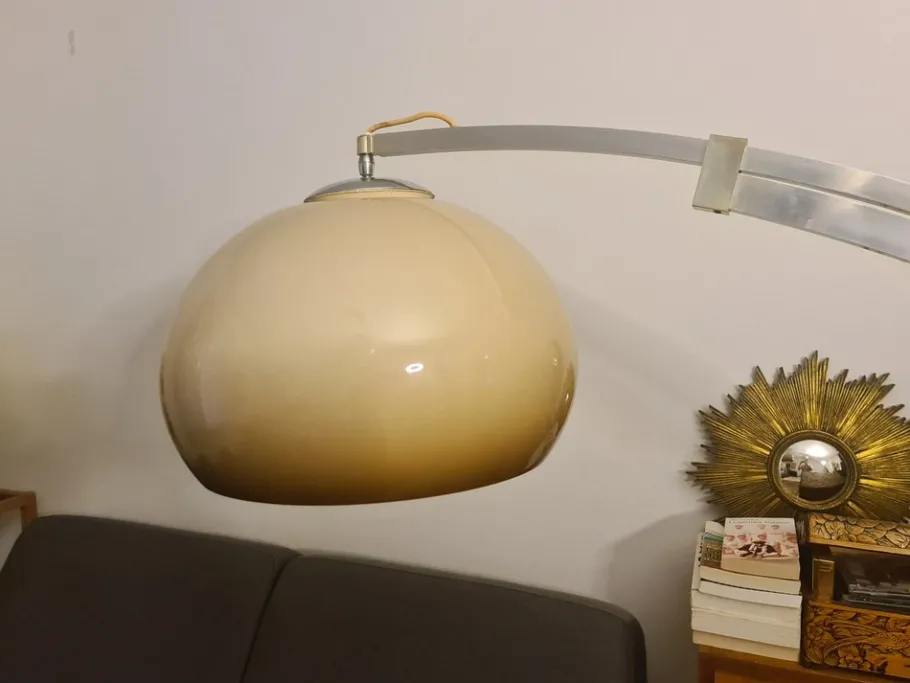 New Pamono Vintage Arc Floor Lamp attributed to Harvey Guzzini, 1970