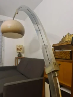 New Pamono Vintage Arc Floor Lamp attributed to Harvey Guzzini, 1970