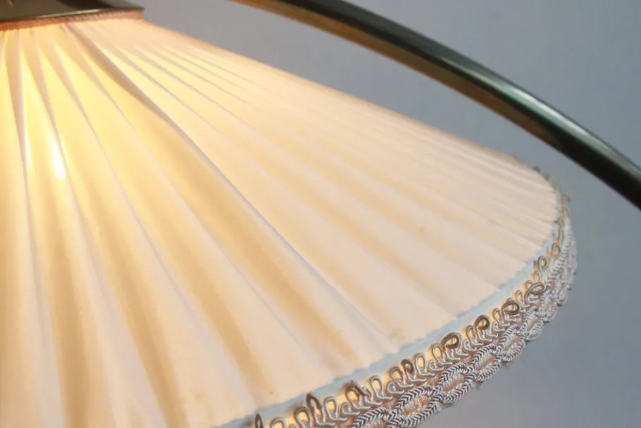 Best Pamono Vintage Arch Lamp in Brass with Plisé, 1950