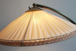 Best Pamono Vintage Arch Lamp in Brass with Plisé, 1950