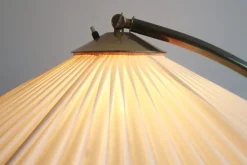 Best Pamono Vintage Arch Lamp in Brass with Plisé, 1950