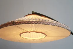 Best Pamono Vintage Arch Lamp in Brass with Plisé, 1950