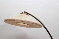 Best Pamono Vintage Arch Lamp in Brass with Plisé, 1950
