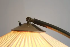 Best Pamono Vintage Arch Lamp in Brass with Plisé, 1950