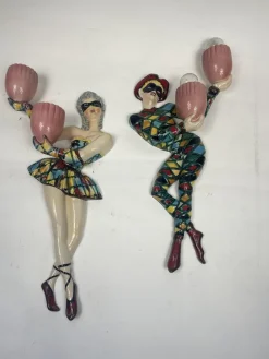 Sale Pamono Vintage Arlecchino Wall Lights in Venetian Ceramic, 1950s, Set of 2