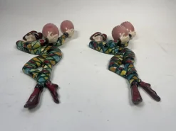 Sale Pamono Vintage Arlecchino Wall Lights in Venetian Ceramic, 1950s, Set of 2
