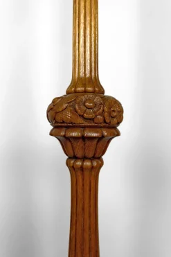 Online Pamono Vintage Art Deco Floor Lamp in Carved Oak, 1920