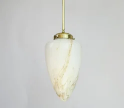 Sale Pamono Vintage Art Deco Marbled Glass Pendant Lamp, 1950s