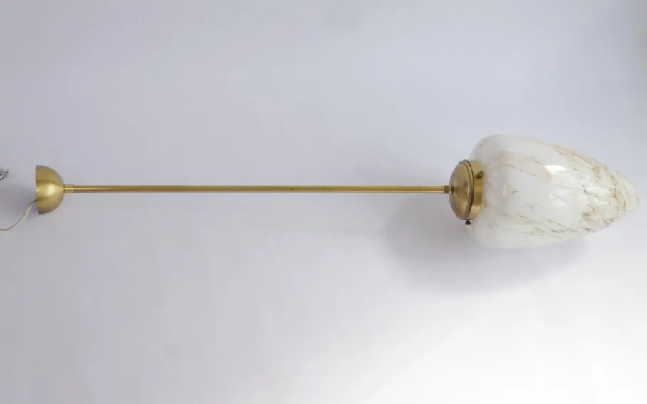 Sale Pamono Vintage Art Deco Marbled Glass Pendant Lamp, 1950s