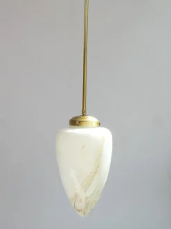 Sale Pamono Vintage Art Deco Marbled Glass Pendant Lamp, 1950s