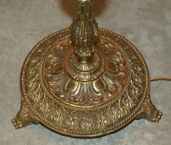 Discount Pamono Vintage Art Deco Opaline Glass and Brass Floor Lamps, 1920s, Set of 2