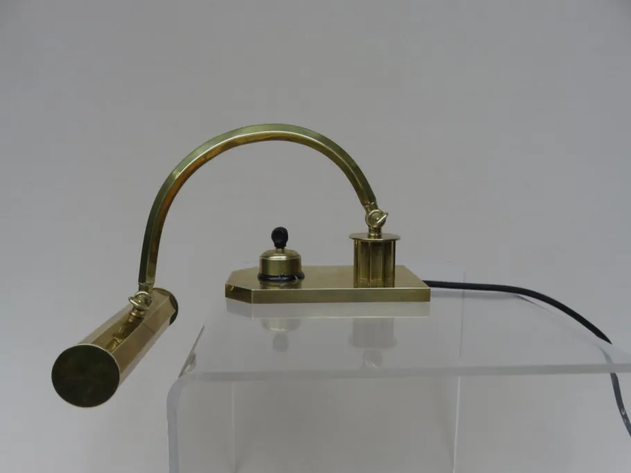 Best Pamono Vintage Art Deco Polished Brass Piano Light