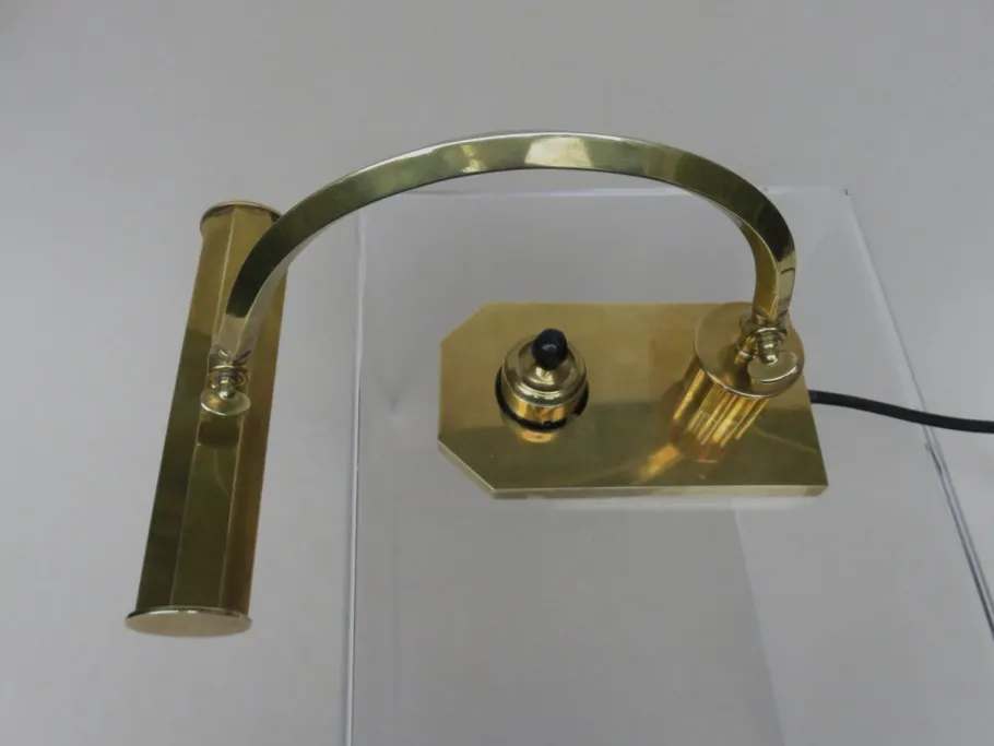 Best Pamono Vintage Art Deco Polished Brass Piano Light