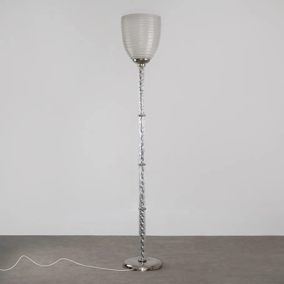 Sale Pamono Vintage Art Deco Pulegoso Murano Glass Floor Lamp attributed to Venini, 1930s