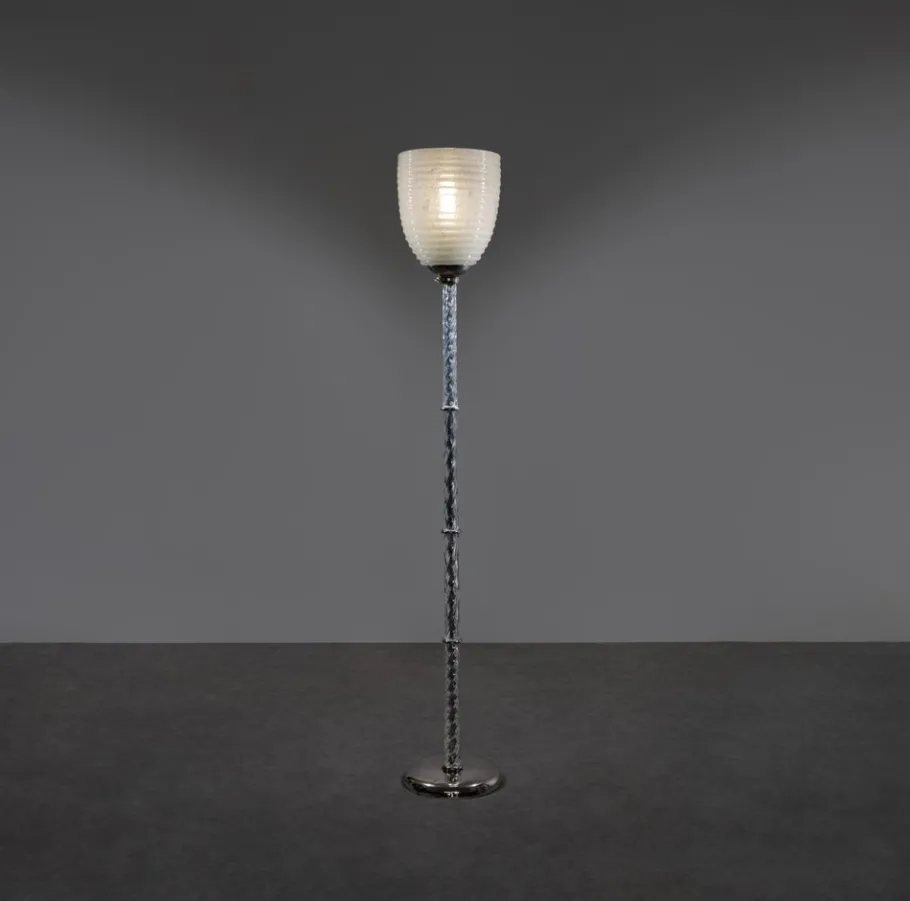 Sale Pamono Vintage Art Deco Pulegoso Murano Glass Floor Lamp attributed to Venini, 1930s