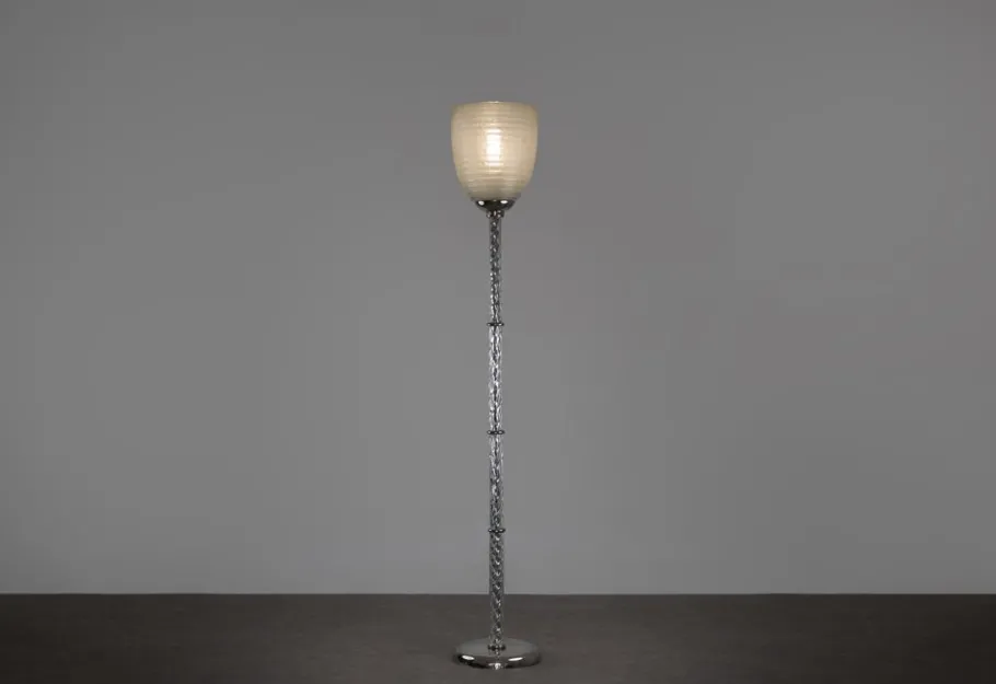 Sale Pamono Vintage Art Deco Pulegoso Murano Glass Floor Lamp attributed to Venini, 1930s