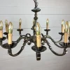 Best Pamono Vintage Baroque Style 10-Arm Brass Chandelier, 1950s