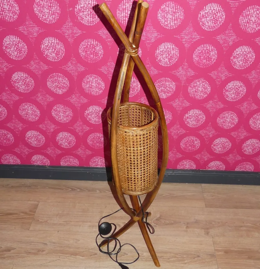 Sale Pamono Vintage Bentwood Floor Lamp with Viennese Weave