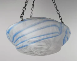 Sale Pamono Vintage Blue and White Streaky Glass Flycatcher / Plafonnier Ceiling Lamp Shade, 1930s