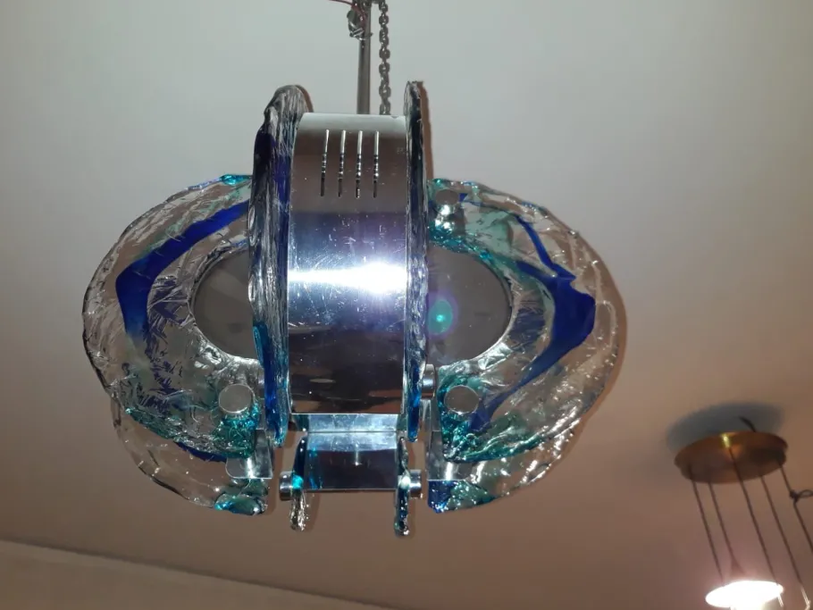 Best Pamono Vintage Blue Chandelier from Mazzega, 1970s