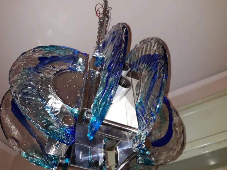 Best Pamono Vintage Blue Chandelier from Mazzega, 1970s