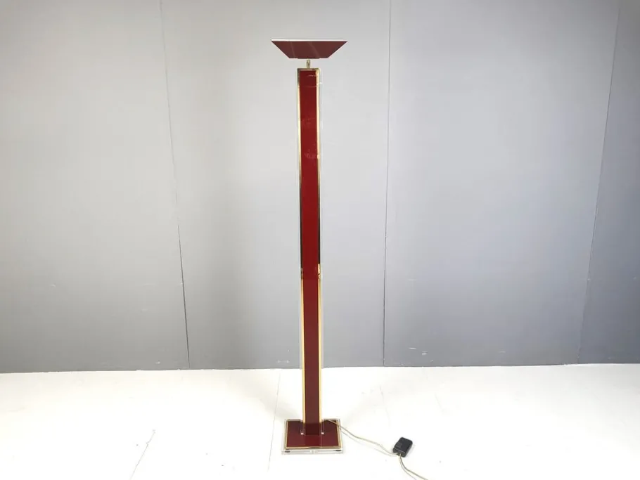 Best Pamono Vintage Brass and Acrylic Floor Lamp, 1970s